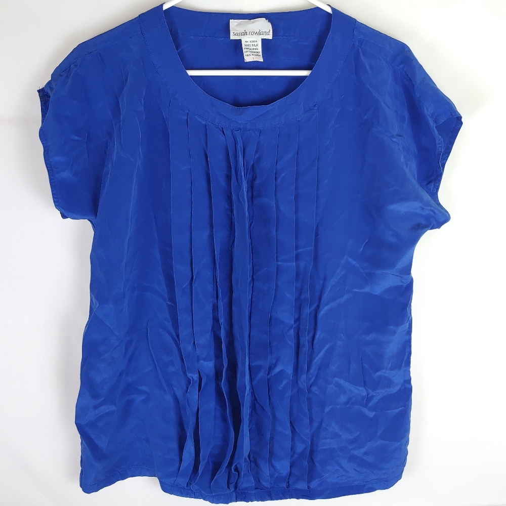 Vintage Sarah Rowland Silk Blouse Top Womens L Casual Office Going Out Party